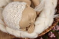 Mohair off-white baby bonnet prop for newborn photoshoot, RTS!