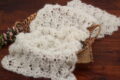 Off-white newborn alpaca mohair wrap photography prop.