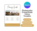 Photography Pricing Guide Canva Template